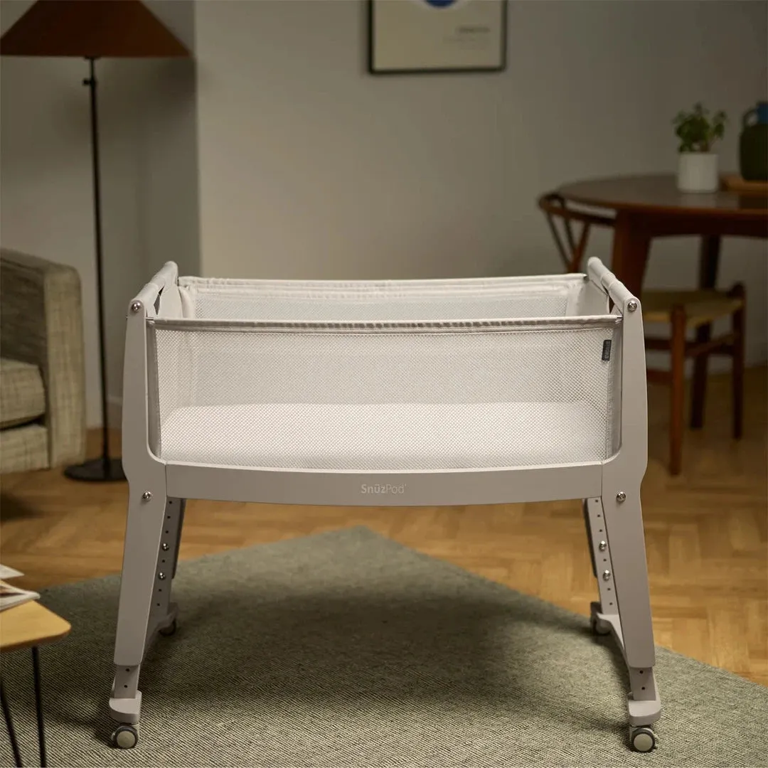 SnuzPod Studio Bedside Crib & Mattress - Oslo Grey