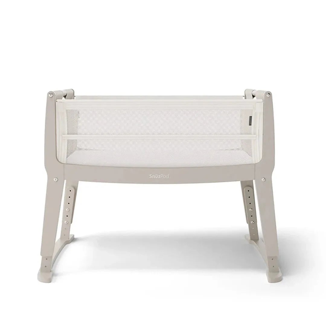 SnuzPod Studio Bedside Crib & Mattress - Oslo Grey
