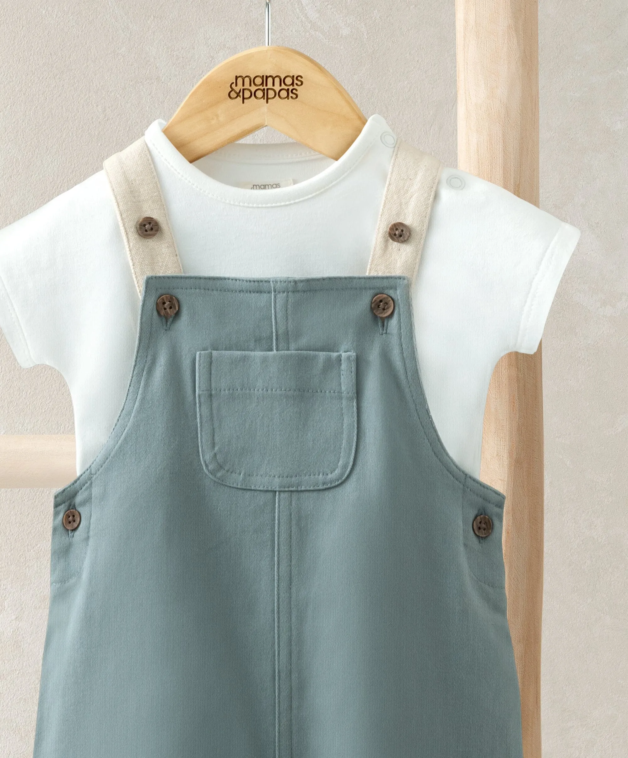 T-Shirt & Dungarees Outfit Set - Blue