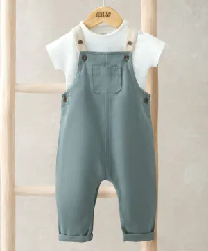 T-Shirt & Dungarees Outfit Set - Blue