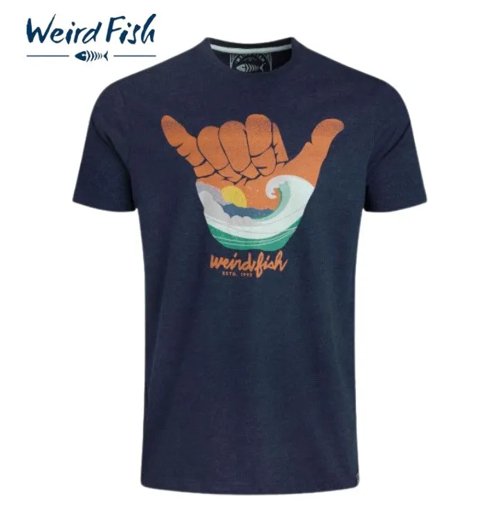 Weird Fish Hang Loose Logo T-Shirt Navy