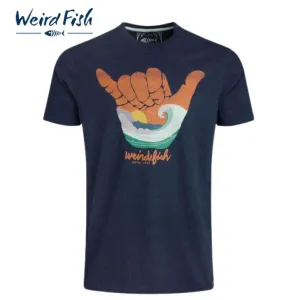 Weird Fish Hang Loose Logo T-Shirt Navy