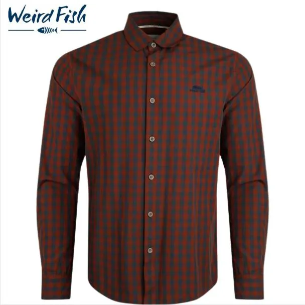 Weird Fish Lando Burned Henna Shirt Red