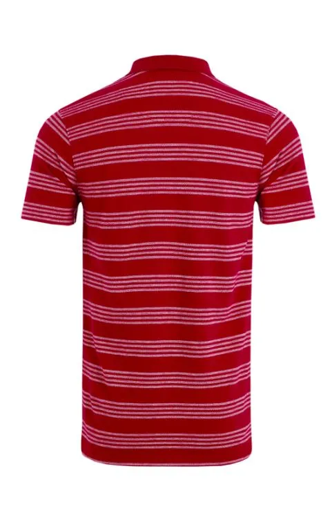 Weird Fish Rothko Red Stripe Polo Shirt Red