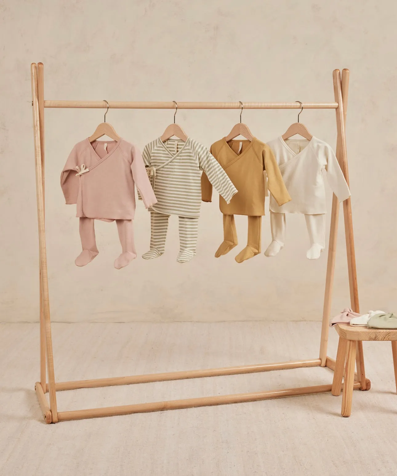 Wrap Top   Footed Pant Set || Ivory