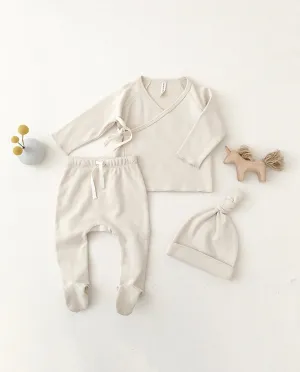 Wrap Top   Footed Pant Set || Ivory